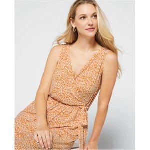 Kaileigh Orange Floral Sleeveless V-Neck Jumpsuit